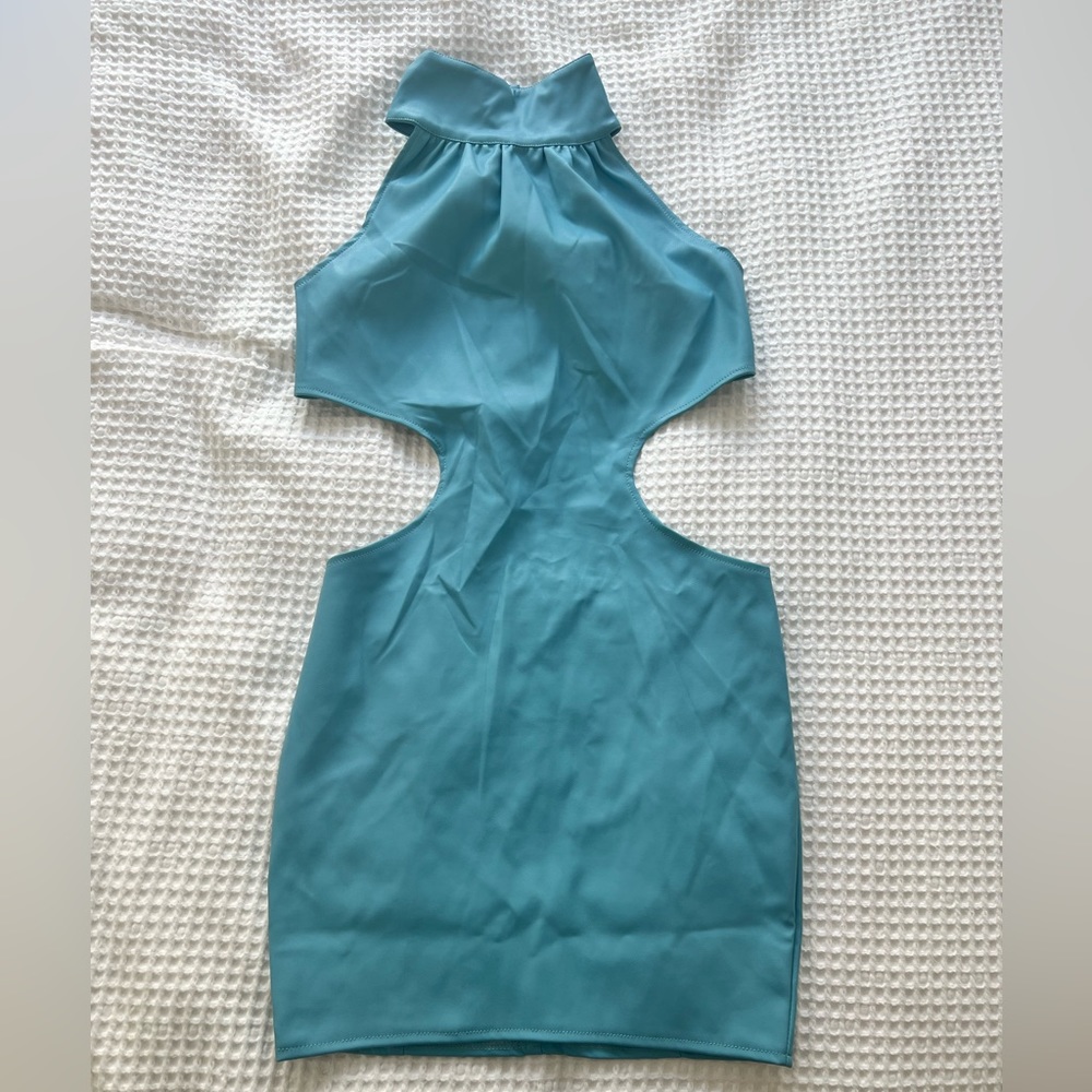 High Neck Backless Leather Dress | size small